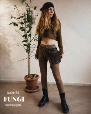 buyuk model hakiki deri bel bacak cantasi koyu kahve