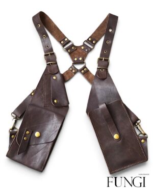 fungi holster hakiki deri vucut cantasi kizil kahve 01