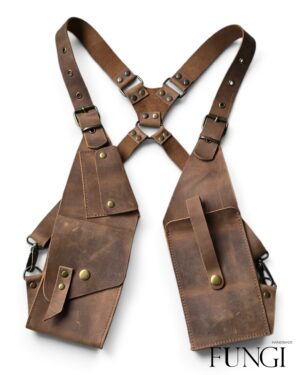 fungi limited holster hakiki deri vucut cantasi eskitme acik kahve 01