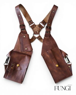 fungi limited holster hakiki deri vucut cantasi eskitme kizil kahve 01