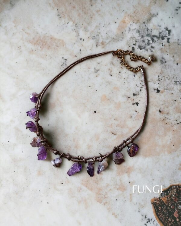 fungi dogal tas kolye lilith ametist