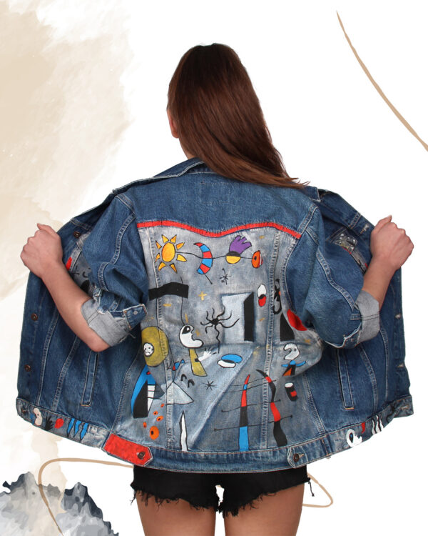 fungi el cizimi denim ceket miro