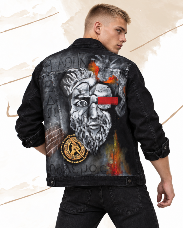 fungi el cizimi denim ceket zeus 